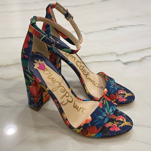 Sam Edelman Heels Size 7.5 Floral Multicolor - Picture 1 of 15